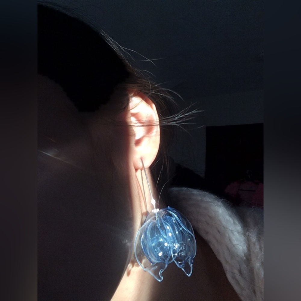 SOLDSOLDSOLD Maryam Nassir Zadeh x Gulnur Ozdaglar Tulip Earrings, Light blue